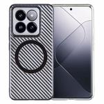 For Xiaomi 14 Pro 6D Plated Carbon Fiber Clear Magsafe PC Phone Case(Starry Black)