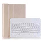 For iPad Pro 11 2024 A13B Lambskin Texture Bluetooth Touch Keyboard Leather Tablet Case with Pen Slot(Gold)