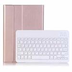 For iPad Pro 11 2024 A13B Lambskin Texture Bluetooth Touch Keyboard Leather Tablet Case with Pen Slot(Rose Gold)