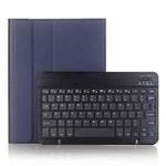 For iPad Pro 11 2024 A13B Lambskin Texture Bluetooth Touch Keyboard Leather Tablet Case with Pen Slot(Dark Blue)