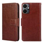 For Itel P55+ 4G Crystal Texture Leather Phone Case(Brown)