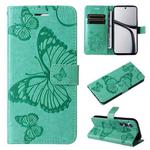 For Realme C65 4G 3D Butterfly Embossed Flip Leather Phone Case(Green)