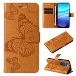 For vivo V40 SE 5G / Y100 IDN 3D Butterfly Embossed Flip Leather Phone Case(Yellow)