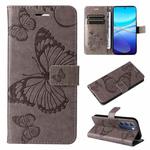 For vivo V40 SE 5G / Y100 IDN 3D Butterfly Embossed Flip Leather Phone Case(Grey)