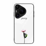 For Huawei Pura 70 Pro Colorful Painted Glass Phone Case(A Flower)