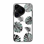 For Huawei Pura 70 Pro Colorful Painted Glass Phone Case(Banana Leaf)