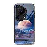 For Huawei Pura 70 Ultra Colorful Painted Glass Phone Case(Moon Hill)