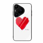 For Huawei Pura 70 Colorful Painted Glass Phone Case(Love)