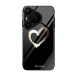 For Huawei Pura 70 Colorful Painted Glass Phone Case(Black Love)