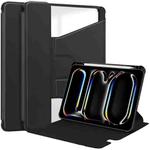 For iPad Pro 13 2024 Transparent Rotation Smart Leather Tablet Case(Black)