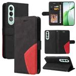 For OnePlus Nord CE4 Dual-color Splicing Flip Leather Phone Case(Black)