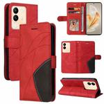 For vivo V29e Global / Y200 5G Global Dual-color Splicing Flip Leather Phone Case(Red)