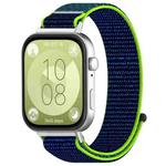 For Huawei Watch Fit3 Nylon Loop Hook and Loop Fastener Watch Band(Lime Green)