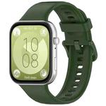 For Huawei Watch Fit3 Colorful Buckle Silicone Sports Watch Band(Army Green)