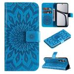 For Realme C65 4G Embossed Sunflower Pattern Flip Leather Phone Case(Blue)