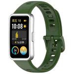 For Huawei Band 9 / 9 NFC / 8 / 8 NFC Nail Button Glossy Silicone Watch Band(Dark Green)