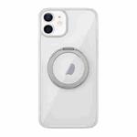 For iPhone 12 MagSafe Holder PC Hybrid TPU Phone Case(Transparent White)