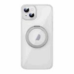 For iPhone 13 MagSafe Holder PC Hybrid TPU Phone Case(Transparent White)
