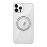 For iPhone 14 Pro MagSafe Holder PC Hybrid TPU Phone Case(Transparent White)
