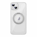 For iPhone 15 MagSafe Holder PC Hybrid TPU Phone Case(Transparent White)