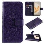 For vivo V29e Global / Y200 5G Global Embossed Sunflower Pattern Flip Leather Phone Case(Purple)