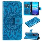 For vivo V40 SE 5G / Y100 IDN Embossed Sunflower Pattern Flip Leather Phone Case(Blue)