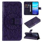 For vivo Y200e 5G Global / V30 Lite India Embossed Sunflower Pattern Flip Leather Phone Case(Purple)