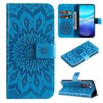 For vivo Y200e 5G Global / V30 Lite India Embossed Sunflower Pattern Flip Leather Phone Case(Blue)