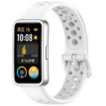For Huawei Band 9 / 9 NFC / 8 / 8 NFC Round Hole Nail Button Silicone Watch Band(White)