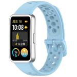 For Huawei Band 9 / 9 NFC / 8 / 8 NFC Round Hole Nail Button Silicone Watch Band(Light Blue)