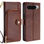 For Google Pixel 9 Pro XL Zipper Bag Leather Phone Case(Brown)