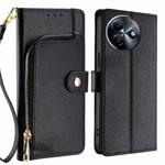 For Itel S24 4G Zipper Bag Leather Phone Case(Black)