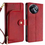 For Itel S24 4G Zipper Bag Leather Phone Case(Red)