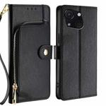 For Itel A50C 4G Zipper Bag Leather Phone Case(Black)