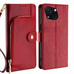 For Itel A50C 4G Zipper Bag Leather Phone Case(Red)