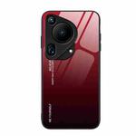 For Huawei Pura 70 Ultra Gradient Color Glass Phone Case(Red Black)