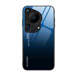 For Huawei Pura 70 Ultra Gradient Color Glass Phone Case(Blue Black)