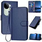 For vivo iQOO Z9s / V40e India YX0070 Carbon Fiber Buckle Leather Phone Case with Lanyard(Royal Blue)