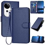 For vivo S19 Pro YX0070 Carbon Fiber Buckle Leather Phone Case with Lanyard(Royal Blue)
