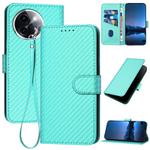 For vivo Y200i YX0070 Carbon Fiber Buckle Leather Phone Case with Lanyard(Light Blue)