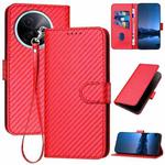 For vivo Y39 5G YX0070 Carbon Fiber Buckle Leather Phone Case with Lanyard(Red)