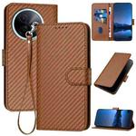 For vivo Y39 5G YX0070 Carbon Fiber Buckle Leather Phone Case with Lanyard(Coffee)