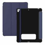 For iPad 10.2 2021 / Air 10.5 Carbon Fiber Leather Smart Tablet Case(Navy Blue)