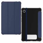 For Samsung Galaxy Tab A9 Carbon Fiber Leather Smart Tablet Case(Navy Blue)