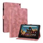 For Amazon Fire HD10 2023 Lily Embossed Leather Tablet Case(Pink)