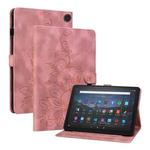 For Amazon Fire Max 11 Lily Embossed Leather Tablet Case(Pink)