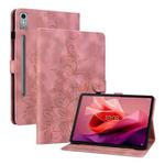 For Lenovo Tab P12 12.7 Lily Embossed Leather Tablet Case(Pink)