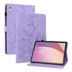 For Lenovo Tab M9 Lily Embossed Leather Tablet Case(Purple)