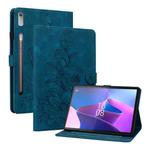 For Lenovo Tab P11 Pro Gen 2 11.2 Lily Embossed Leather Tablet Case(Dark Blue)