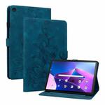 For Lenovo Tab M10 10.1 3rd Gen Lily Embossed Leather Tablet Case(Dark Blue)